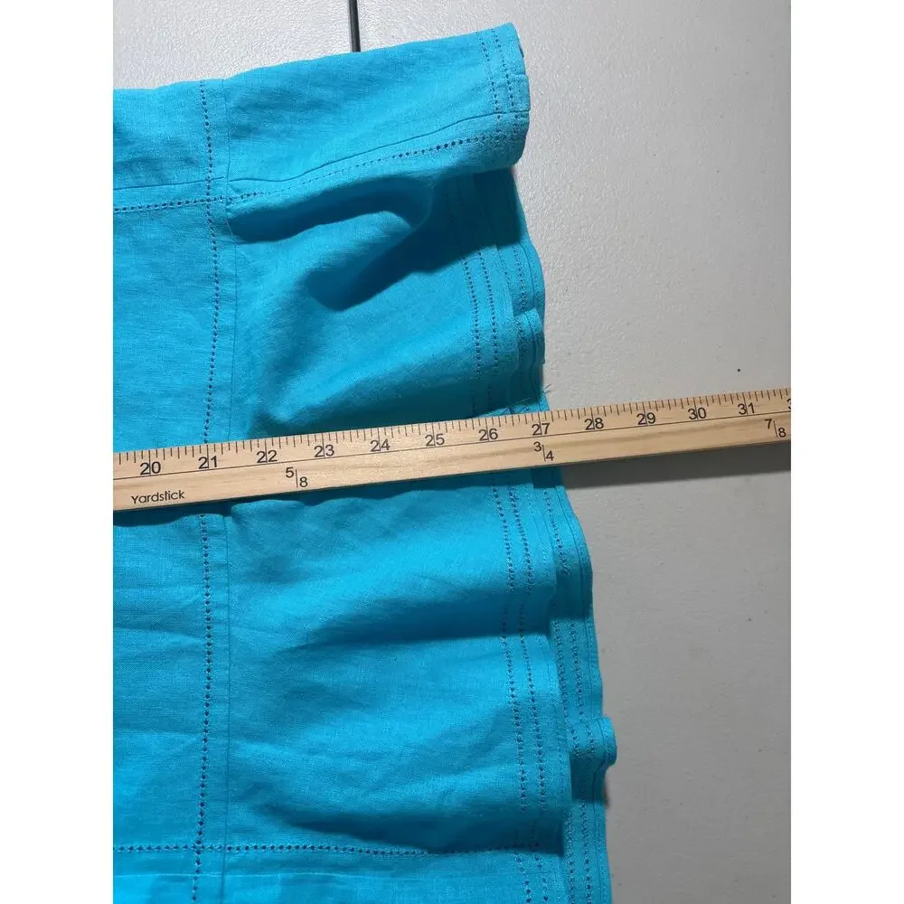 Sag Harbor Linen Blend Skirt Women 12 Blue Excellent‎ Ruffle Hem Midi T63053KH